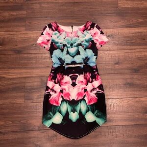 Tiger Mist Vibrant Floral Mini Dress